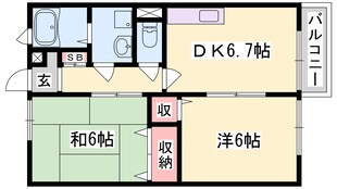 サングリーンＢの物件間取画像